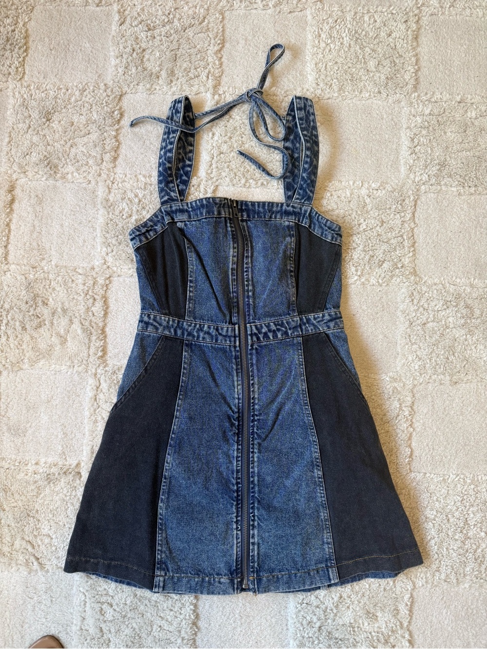 Mustard Seed Two-Tone Denim Mini Dress - Blue